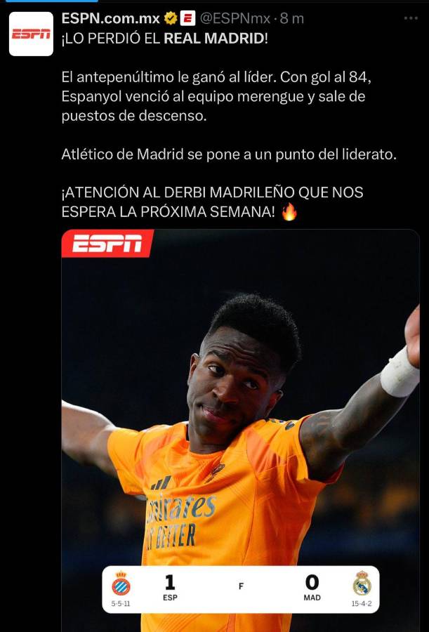 “Terrorífico arbitraje” “ya se acabó el ciclo de Ancelotti”: la prensa reacciona a la roja no sacada en el Espanyol-Real Madrid