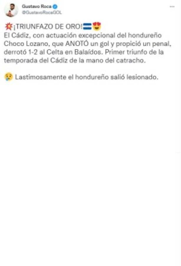 'Dinamitó el partido con movimientos top': Lo que dicen del Choco Lozano tras su nuevo gol con el Cádiz en la Liga Española