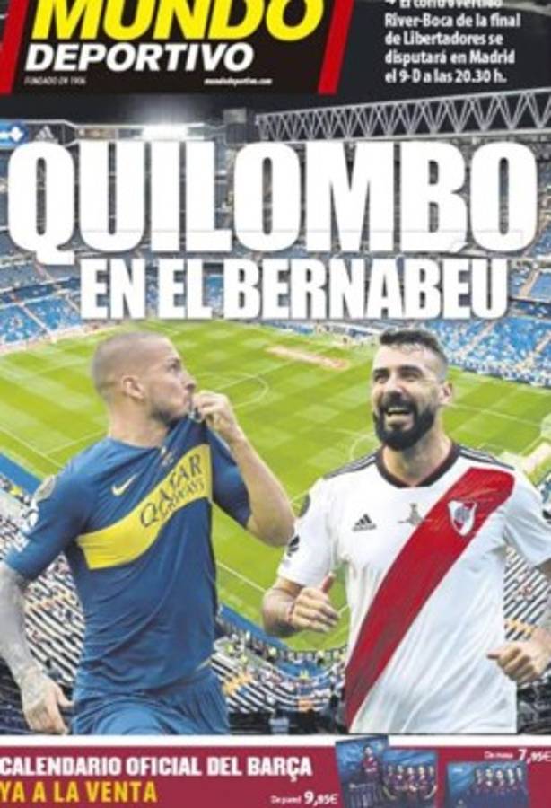 La final de la Copa Libertadores en el Bernabéu se roba la portadas del mundo