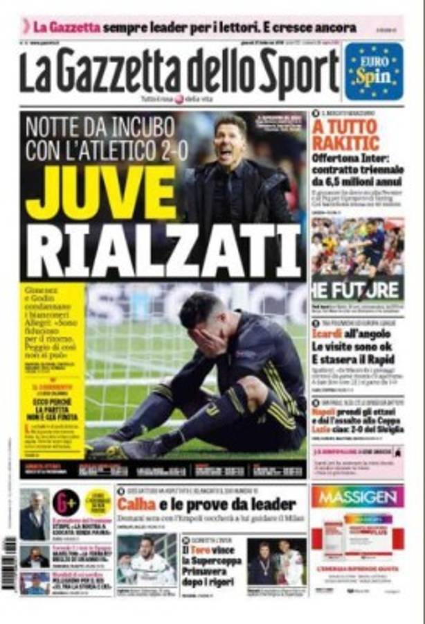 Las portadas internacionales: 'CR7, salva a esta Juve'