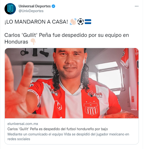 “Otro fracaso más” y “lo mandaron a casa”: prensa mexicana es dura con Gullit Peña tras salida del Vida