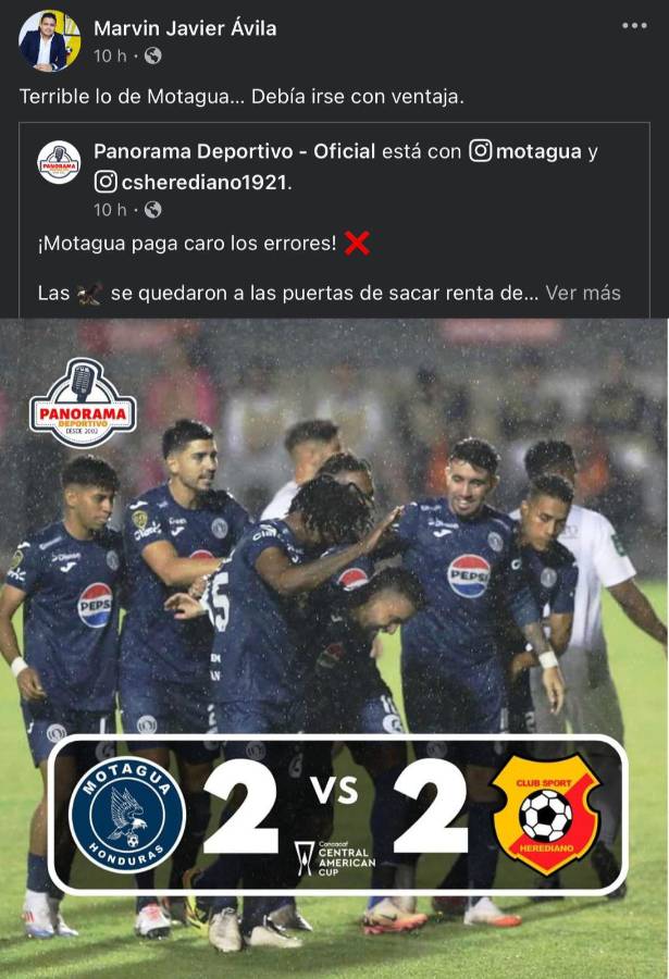 “ADN Diego Vázquez”, “El Colocho es irresponsable”: así reacciona la prensa al empate entre Motagua-Herediano