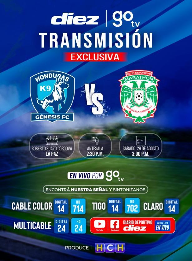 GOTV, Diario DIEZ y HCH te traen en vivo este sábado el juego, Génesis vs Marathón
