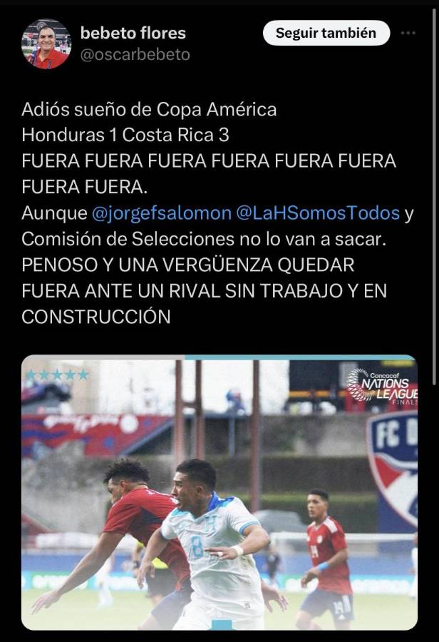 La reacción de Costly, el gran señalado de la prensa de Honduras y directivo atiza contra Rougier