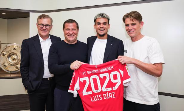 Luis Díaz conoció a las estrellas del Bayern Múnich: lujitos ante Harry Kane, tremendo regalo y bailando cumbia