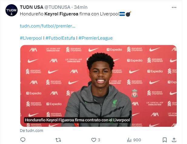 Lo que dicen los medios del fichaje de Keyrol Figueroa por el Liverpool: “Próxima estrella de la Premier League”