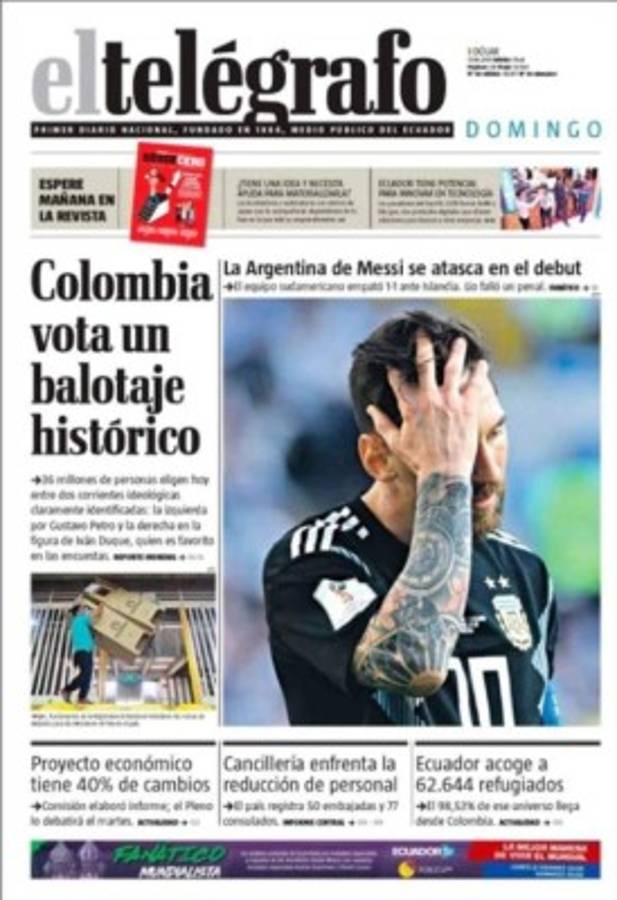 Portadas: Destrozan a la Argentina de Messi por su debut ante Islandia