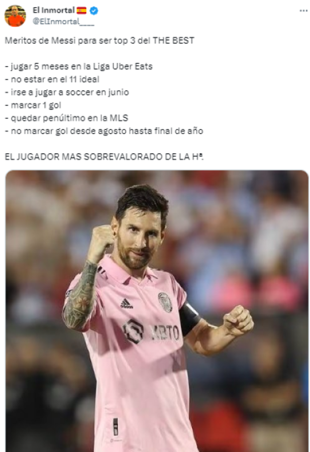 Indignación con Messi por su nominación al The Best 2023: “Es surrealista, Cristiano Ronaldo tuvo mejor año”