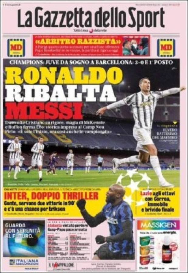 'El rey es Cristiano': Las portadas del mundo se rinden a Ronaldo tras vencer a Messi en Champions