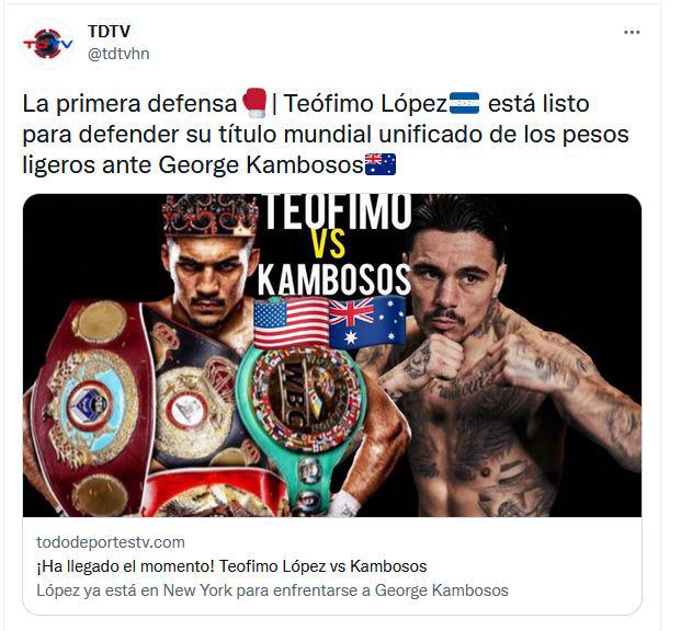 Teófimo López vs Georgie Kambosos, el mensaje de David Faitelson y todo lo que se dice en redes sobre la pelea