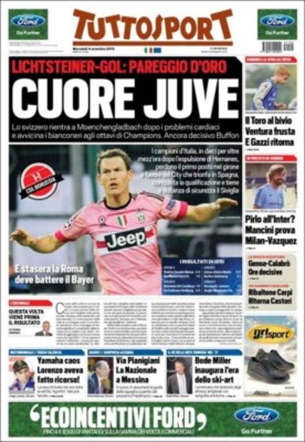 Las portadas del mundo deportivo de este miércoles 04 de noviembre