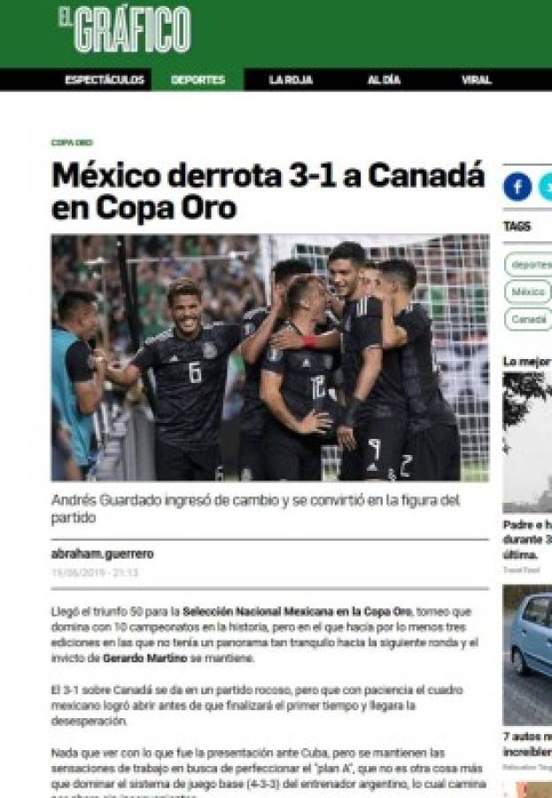 Implacable y exhibición: Lo que dice la prensa de México tras triunfo sobre Canadá
