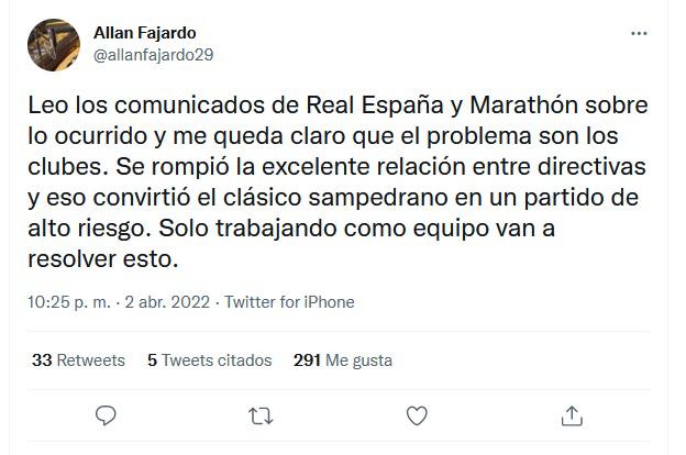 “Terrible” y “clásico manchado”: La prensa internacional y periodistas sobre los incidentes en el Real España-Marathón