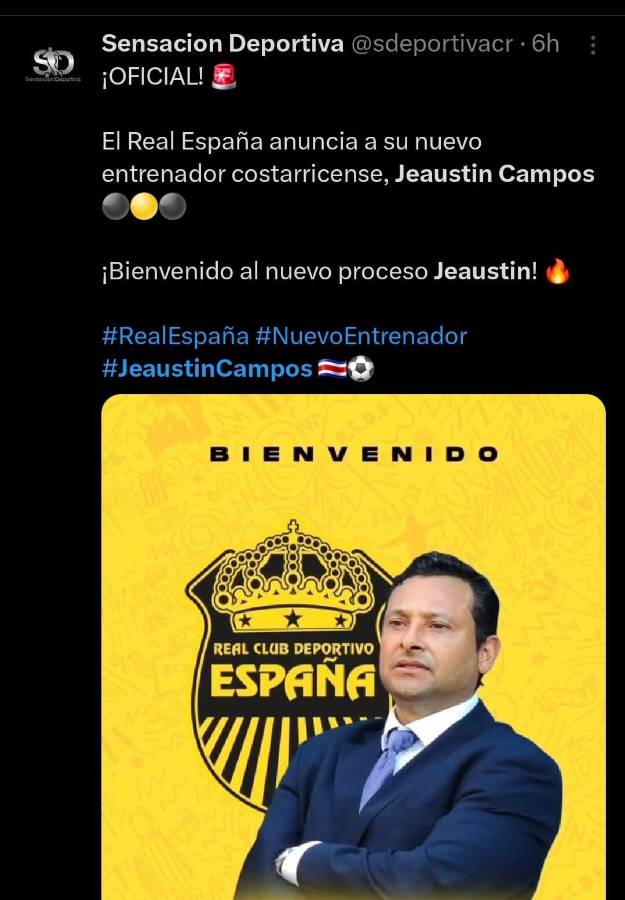 “Un multicampeón”, Prensa tica y hondureña destaca fichaje de Jeaustin Campos por el Real España de la Liga Nacional