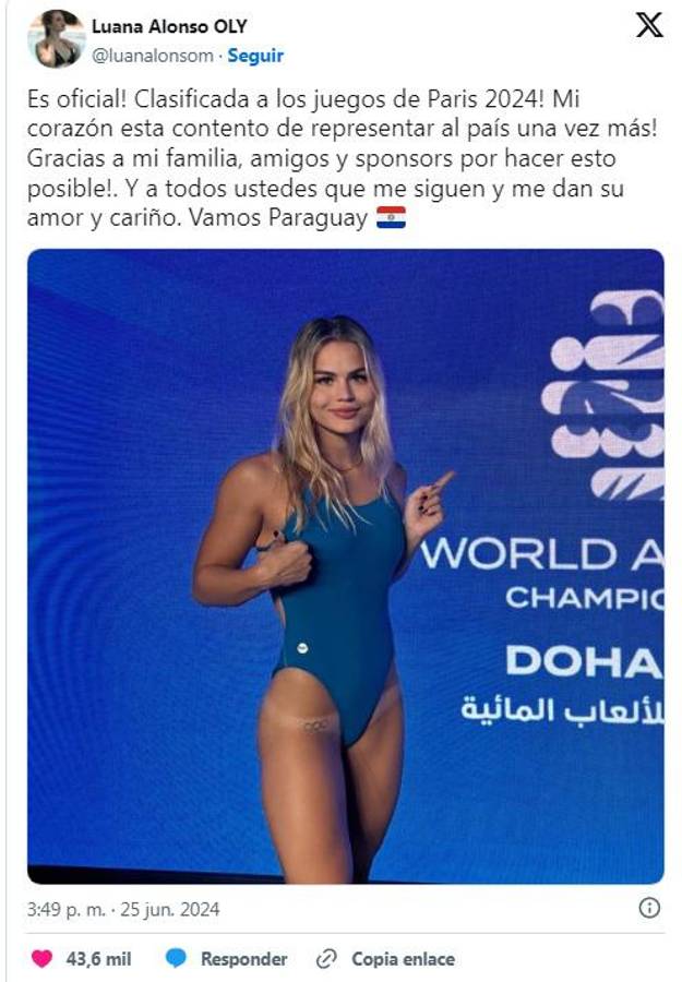 ¿Quién es Luana Alonso, la nadadora olímpica que se convirtió en tendencia en redes sociales?