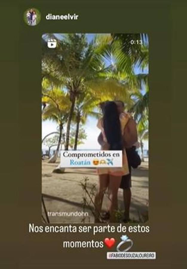 El ex del Olimpia Fabio de Souza y sus vacaciones con la hermosa Ana Gonçalves en Roatán; le pidió matrimonio