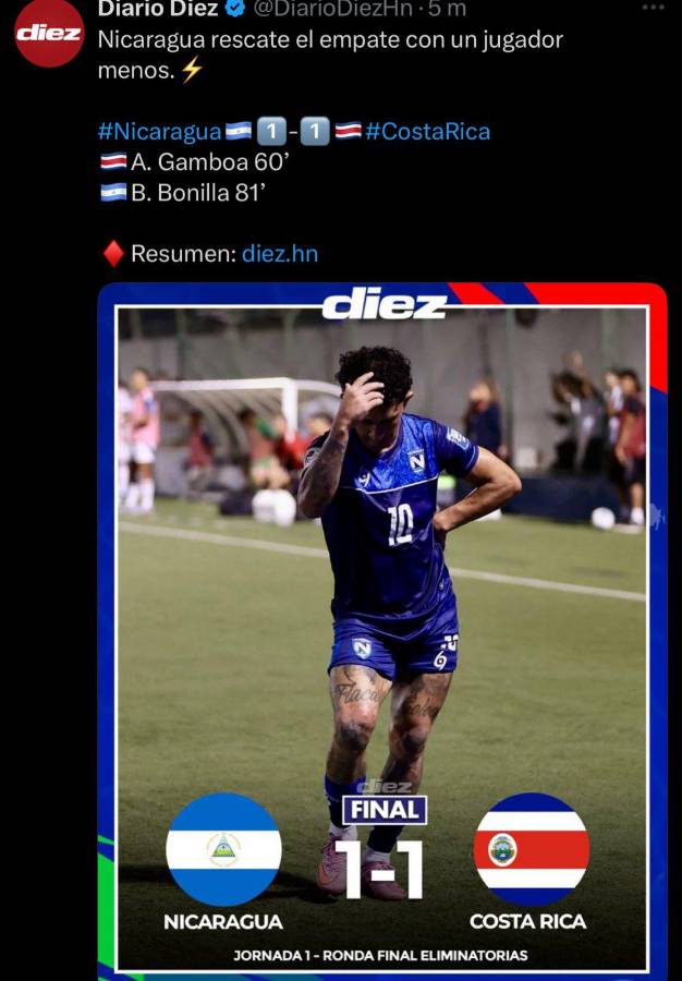 No era penal Nos bailaron: así reacciona la prensa al empate de Costa Rica ante Nicaragua ¿Qué dijo Chepebomba?