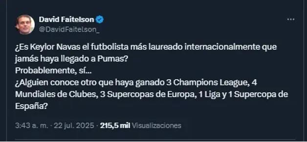 Keylor Navas recibió la peor frase de Newell’s y el motivo por el que pagó 400 mil dólares: la polémica por culpa de Faitelson