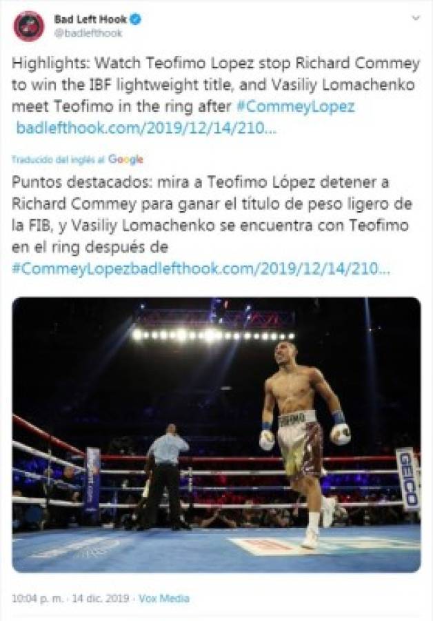 Lo que dicen los medios luego de que Teófimo López ganara el título mundial
