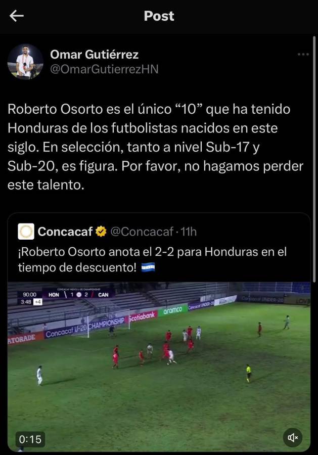 ”El mejor de Honduras”, “alma de la Selección”: Prensa se rinde ante Roberto Osorto tras ser héroe en el Premundial Sub-20