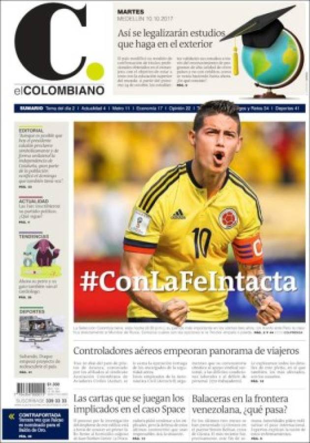 Así amanecieron las portadas en la última fecha para clasificar al Mundial de Rusia