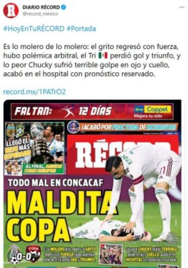 Controversia en México tras lesión del 'Chuky' y empate ante Trinidad y Tobago: 'Maldita Copa'