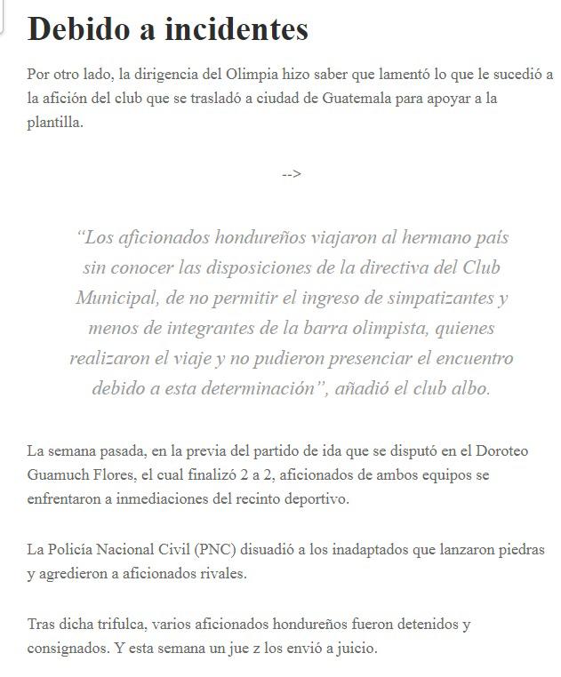 “Decisión acertada y lamentan lo sucedido”: La reacción de la prensa ante la prohibición de Olimpia a los aficionados de Municipal