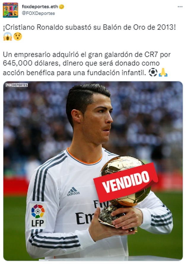 Cristiano Ronaldo ‘vendió’ un Balón de Oro por tremenda suma: quién se lo compró y el gigante motivo