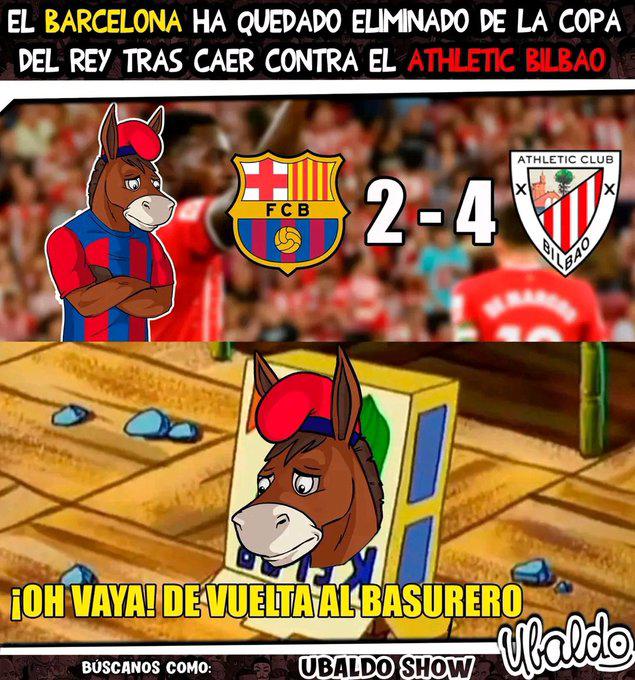 Barcelona y Xavi fueron eliminados en Copa del Rey por el Athletic Bilbao y no se salvan de los memes