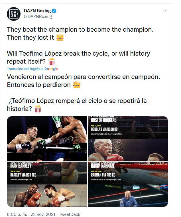 Teófimo López vs Georgie Kambosos, el mensaje de David Faitelson y todo lo que se dice en redes sobre la pelea