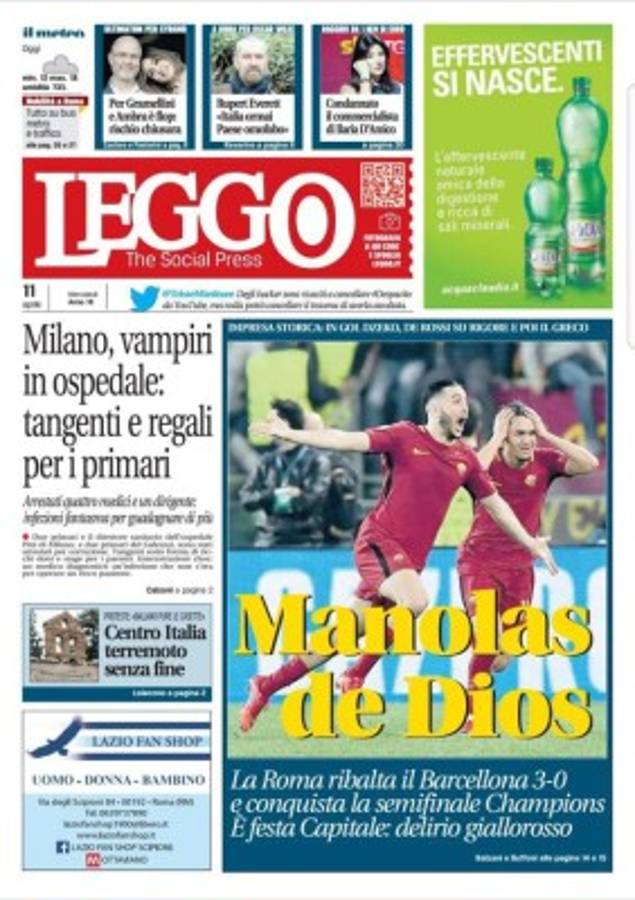 PORTADAS: Tragedia en España y júbilo en Italia con el triunfo de la Roma