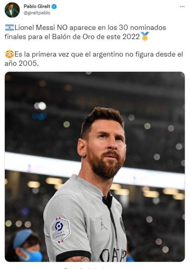 “Su declive es imparable, se hizo la luz”: Así reaccionó la prensa luego de que Messi quedó fuera del Balón de Oro 2022
