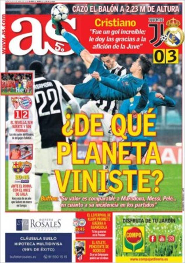 'Cristiano tocó el cielo', Ronaldo se lleva las portadas de los diarios por el mundo