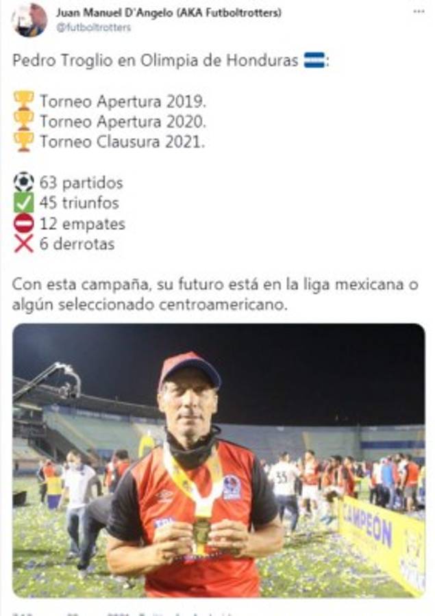 Prensa internacional sobre el tricampeonato de Olimpia ante Motagua y así destacan a Pedro Troglio