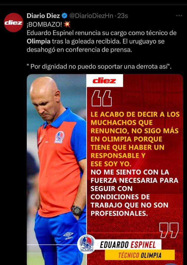 Falta de respeto Humillante: la prensa crítica a los jugadores del Olimpia de Espinel tras recibir goleada histórica por Génesis