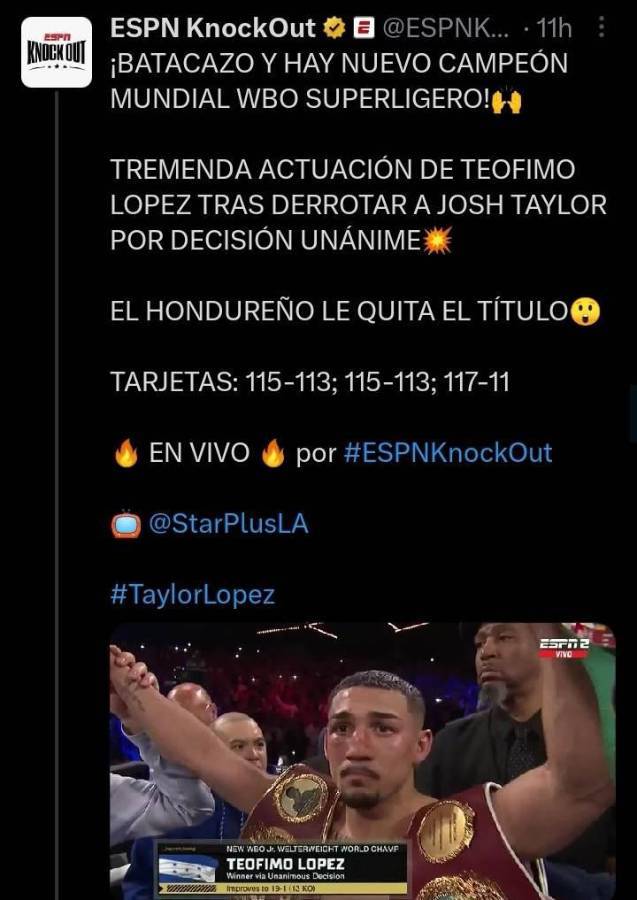 Así reaccionó la prensa internacional a la victoria de Teófimo López ante Josh Taylor por el cinturón OMB del peso superligero