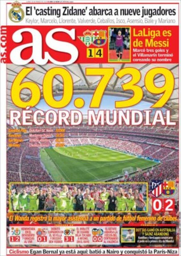 Las portada se rinden a Lionel Messi tras el hattrick contra el Betis en La Liga