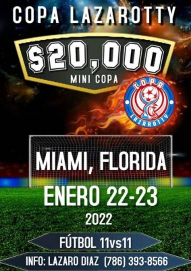 La Copa Lazarotty inaugurará el 2022 la temporada de fútbol amateur en Estados Unidos