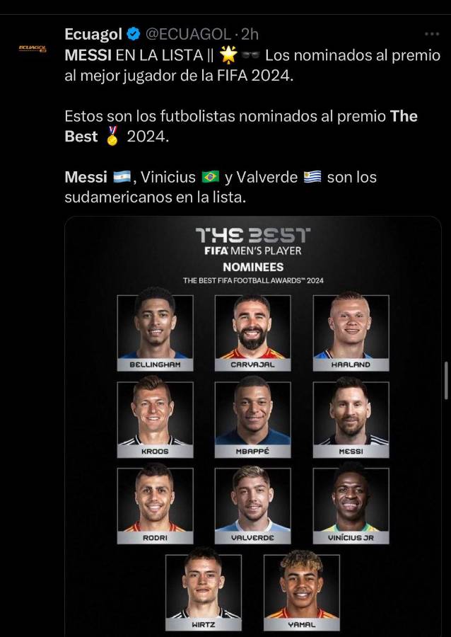 “Es una vergüenza futbolística”: la prensa estalla tras la nominación de Messi a los Premios The Best 2024
