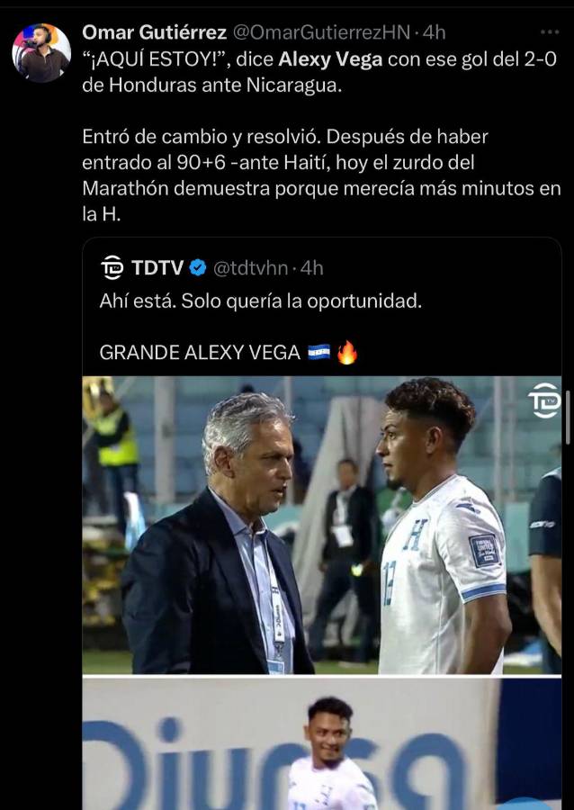 Es el mejor de Honduras Así se cierran bocas: la prensa hondureña alaba la actuación de Alexy Vega contra Nicaragua