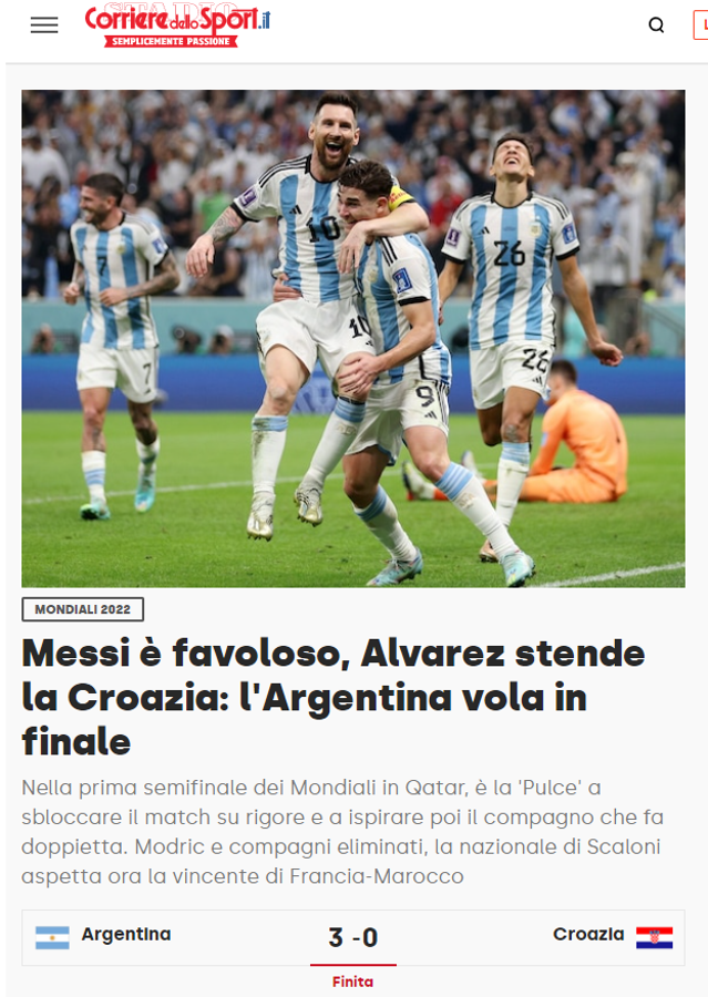 El mundo rendido ante “un marciano llamado Messi”: medios piden “vestir” a Leo tras exhibirse en el Argentina - Croacia