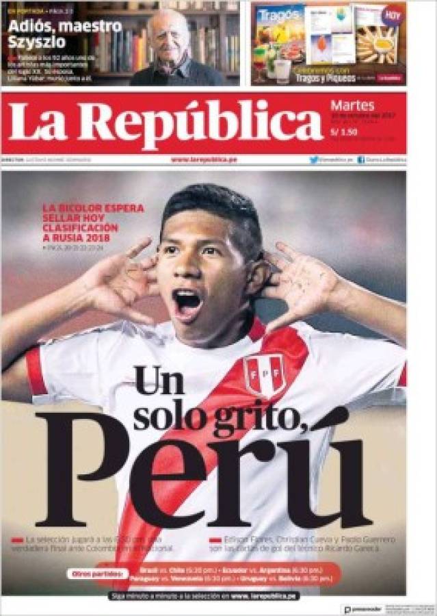 Así amanecieron las portadas en la última fecha para clasificar al Mundial de Rusia