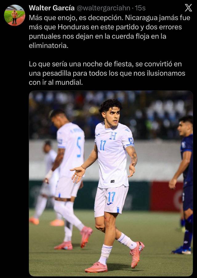 Vergonzoso, Somos el hazmerreír: señalan al culpable de la caída de Honduras ante Nicaragua en la Eliminatoria