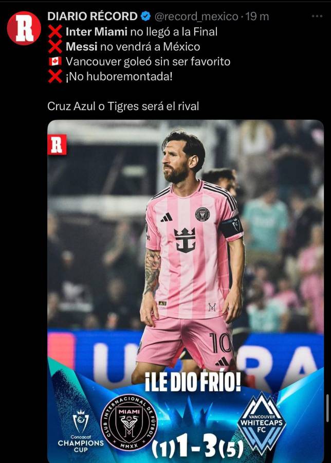 Vergüenza de equipo Le dio frío: la prensa no perdona a Messi tras la eliminación del Inter Miami en Champions de Concacaf