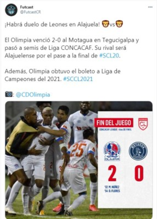'El León impone autoridad': La prensa internacional sobre la eliminación de Olimpia a Motagua en Liga Concacaf  