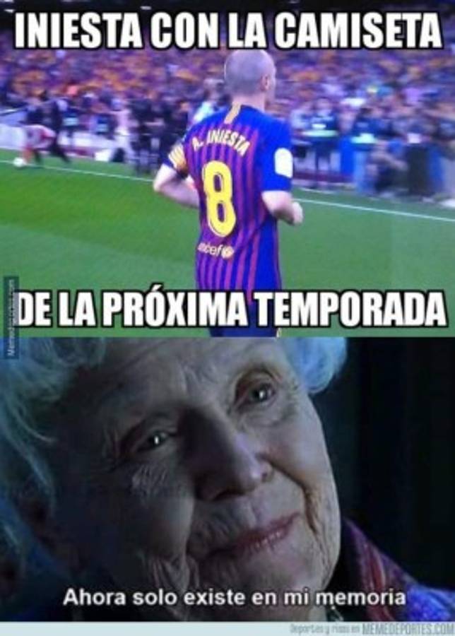 ¡Imperdibles! Andrés Iniesta, protagonista de los memes con su adiós del FC Barcelona