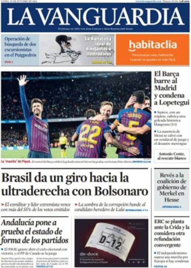 Portadas: La prensa 'atiza' al Real Madrid de Julen Lopetegui tras el clásico