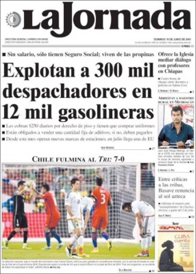 Diarios mexicanos destrozan a su selección en sus portadas tras la goleada ante Chile