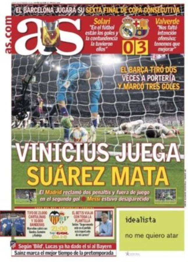 Las portadas por el mundo sobre la paliza del Barcelona ante el Real Madrid en Copa
