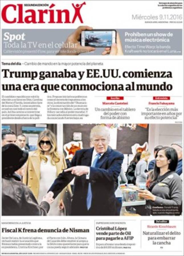 PORTADAS: La agresiva reacción de la prensa internacional tras gane de Donald Trump